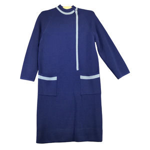 Dorothy's 500 Collection Darby Women's Sweater Dress Blue Size 12 Wool Vintage